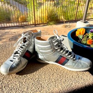 Gucci high top sparkle sneakers